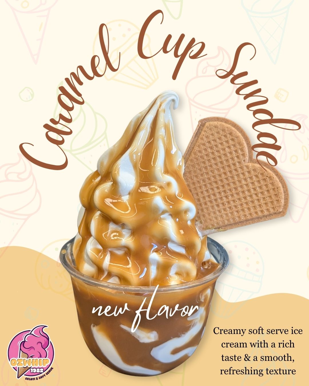 Caramel ice cream sundaes