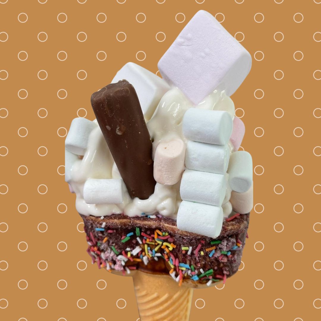 Marshmallow ice cream cone